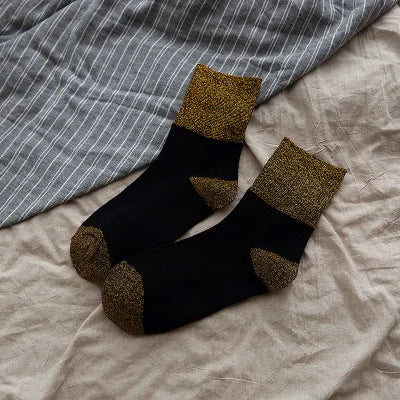 Gold and Silver Silk Bright Silk Series  Socks