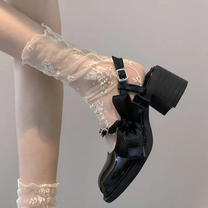 Mid-calf Lace Casual Floral Socks