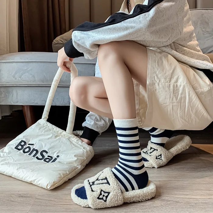 Combed Cotton Striped Socks
