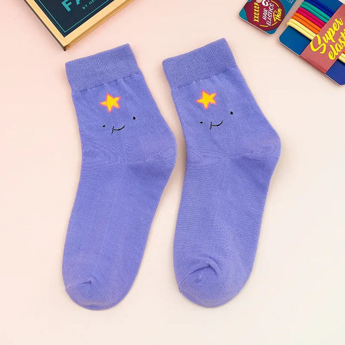 5 Pairs/Set Cartoon Patterned Women Socks