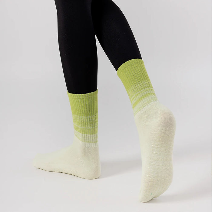 Pastel coloured anti slip yoga socks
