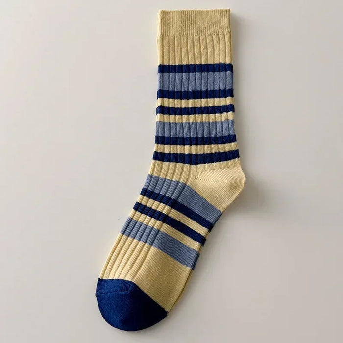 High Quality Cotton Knitting Women Socks Multicolor Striped