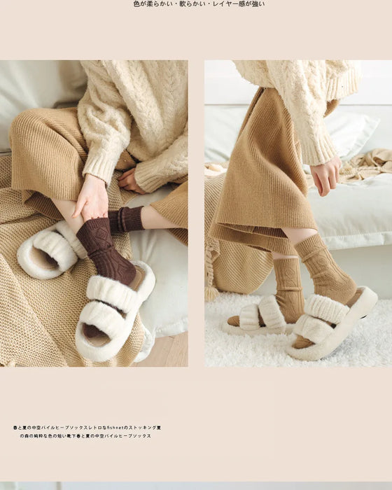 Warm Velvet Cashmere Wool Diamond Winter Socks