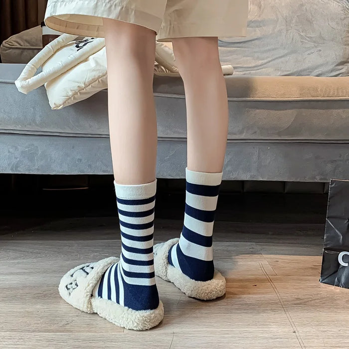 Combed Cotton Striped Socks
