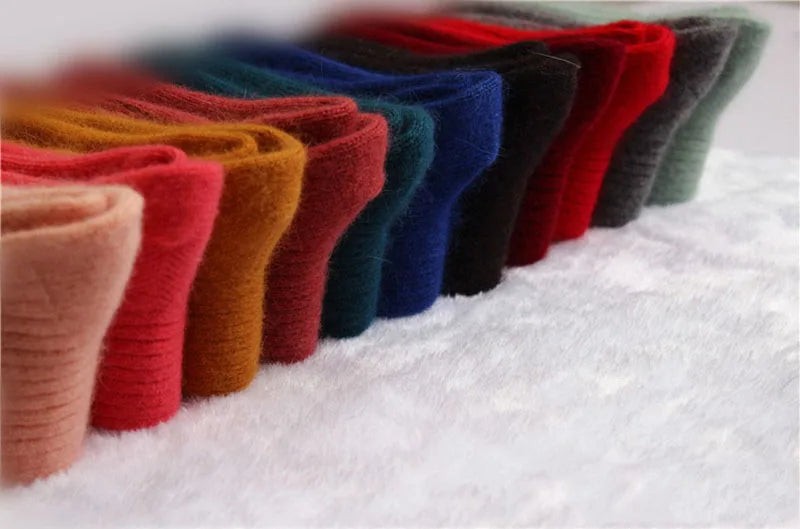 Thickened With Wool Warm Rabbit Hair Socks  Cashmere Stockings