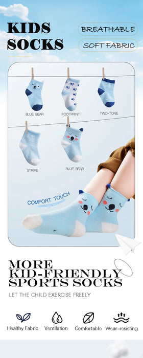 10 Pairs  0-3 Years Kids Soft Cotton Cartoon Animal Cartoon Children's Socks