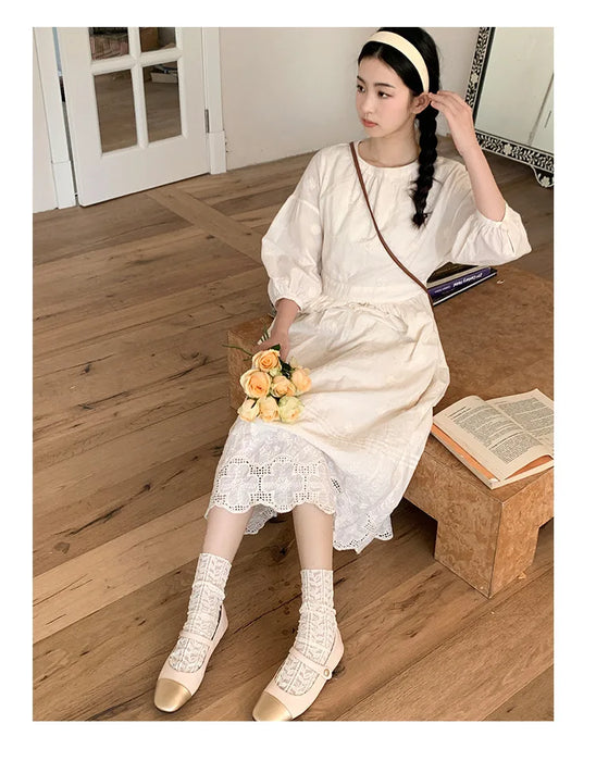 Summer Thin Hollow Breathable Loose Long Socks