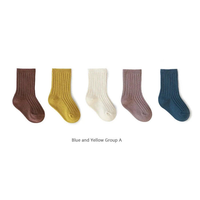 5-pairs-lot-baby-socks-breathable-loose-south-korea-style-solid-color-kids-socks-middle-tube-cotton-socks-set-for-children