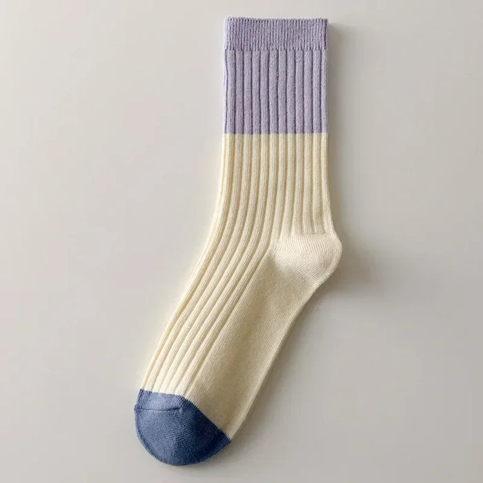 High Quality Cotton Knitting Women Socks Multicolor Striped