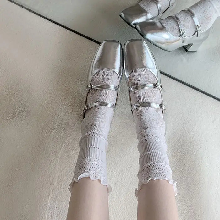 Mid-calf Lace Casual Floral Socks