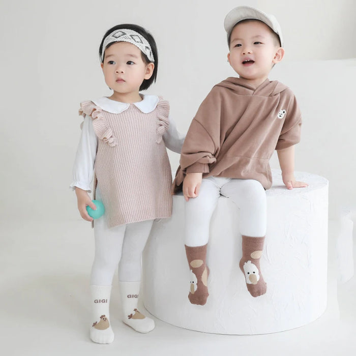 3 Pairs Winter Terry Fur Thicken Kids Newborn Baby Anti-slip Socks