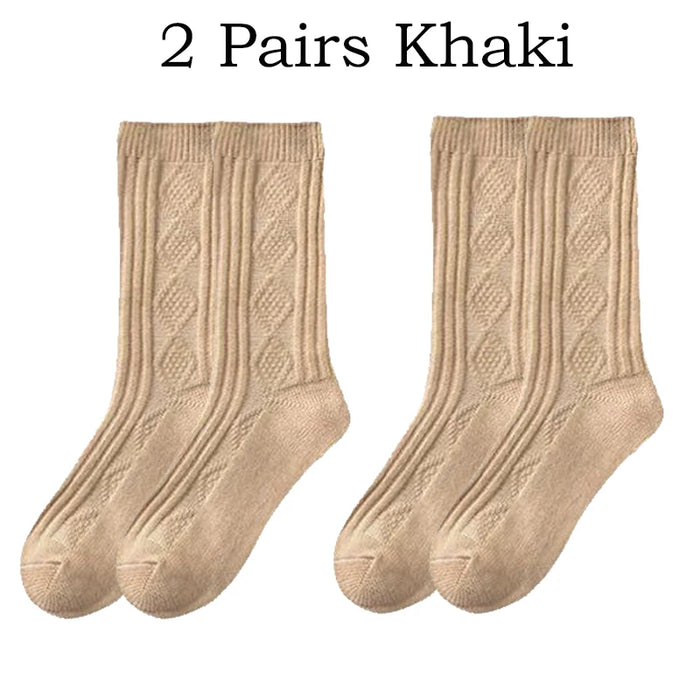 Warm Velvet Cashmere Wool Diamond Winter Socks