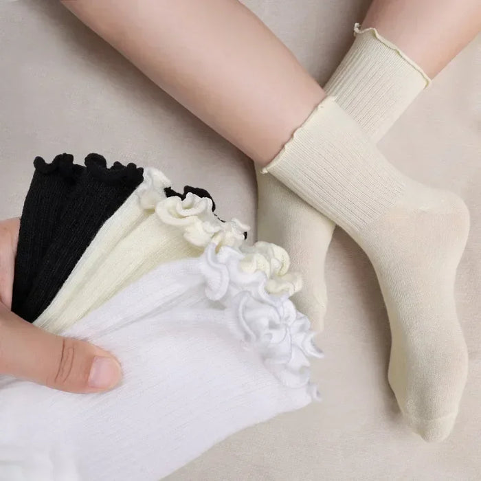 fashion-new-ruffle-socks-for-women-mid-crew-middles-tube-ankle-high-breathable-cotton-socks-black-white-beige-female-cute-sock