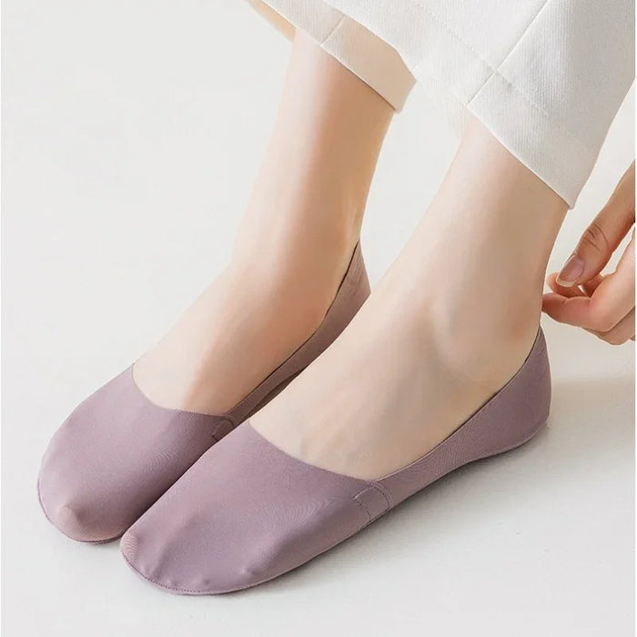 Summer Nylon Ice Silk Boat Socks Low Cut Ankle Silicone Non-slip Invisible
