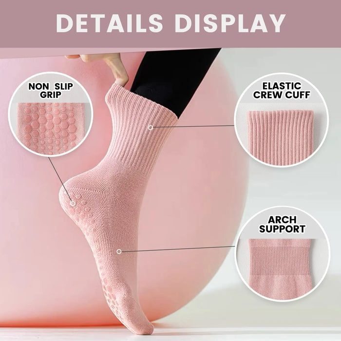 4-6 pairs of women's anti slip grip yoga Pilates ballet socks