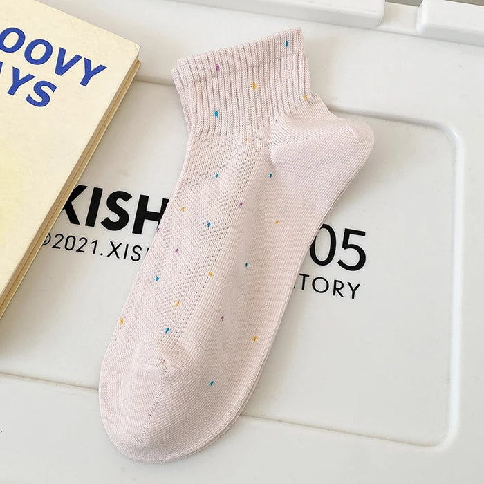 Colourful Dot Print Daily Summer Socks