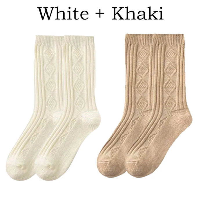 Warm Velvet Cashmere Wool Diamond Winter Socks