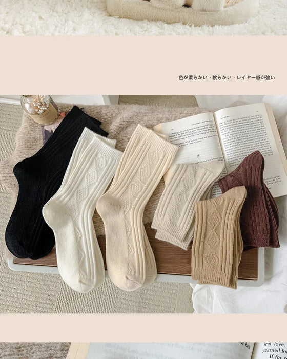 Warm Velvet Cashmere Wool Diamond Winter Socks
