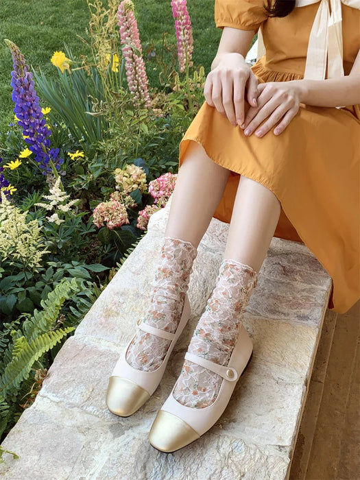 Lace Flower Loose Long Socks