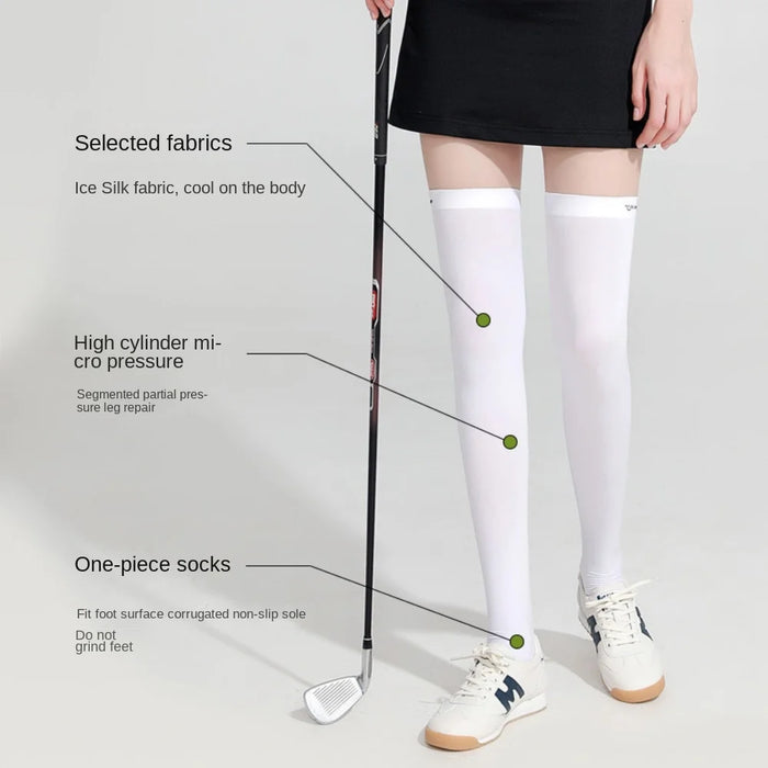 Ice Silk Sunscreen High Sports Pressure Socks