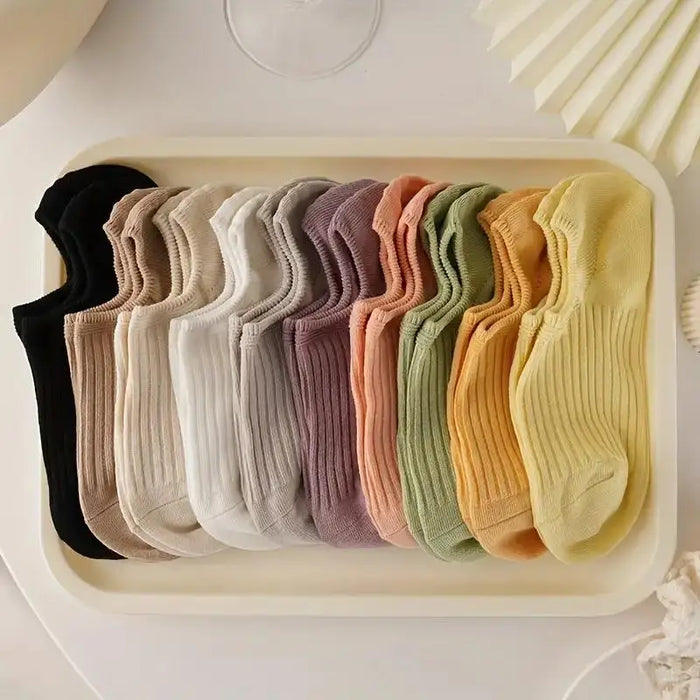 4-10-pairs-of-womens-socks-cream-thin-boat-socks-solid-color-non-slip-shallow-socks-simple-ins-tide-spring-and-summer-invisible