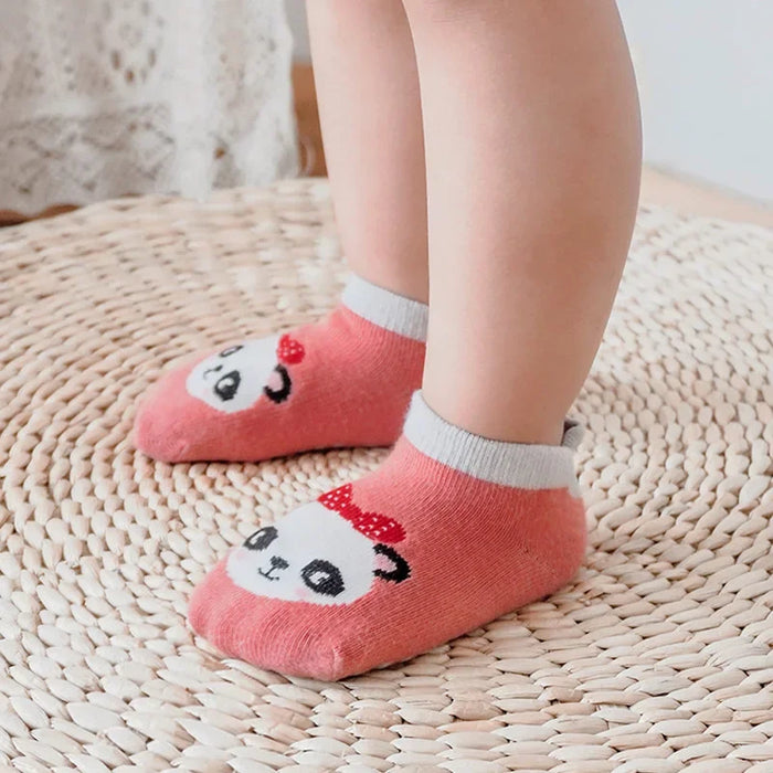 6 Pairs Cartoon Animal Pattern Comfy Breathable Baby Socks
