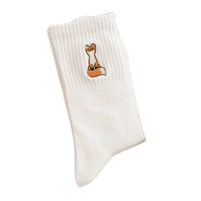 New Cute Embroidery Fox Cartoon Animal Socks