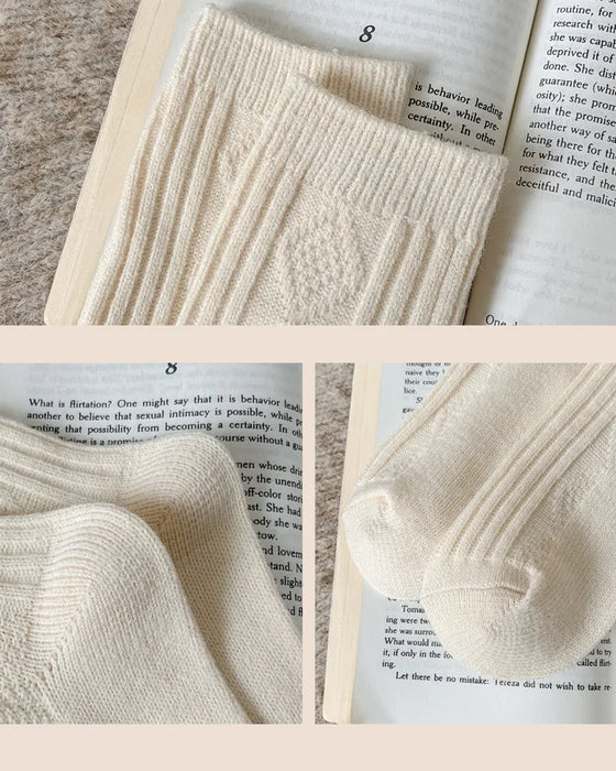 Warm Velvet Cashmere Wool Diamond Winter Socks