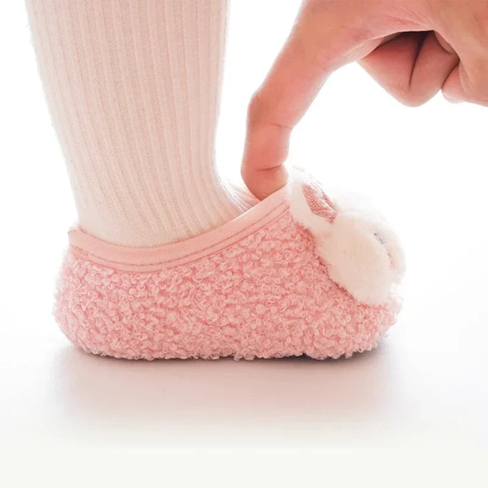 Cartoon Rabbit Baby Floor Socks Kids Plush Slippers