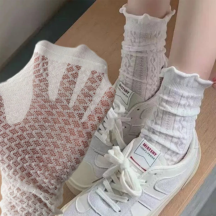 Lolita Women Hollow Out Breathable Mesh Lace Socks