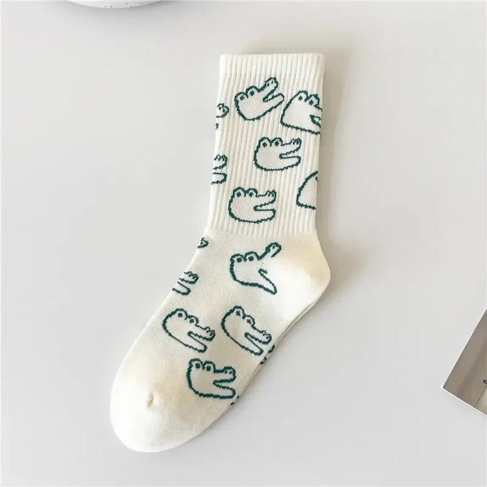 Smiling Face Cartoon Cotton Socks