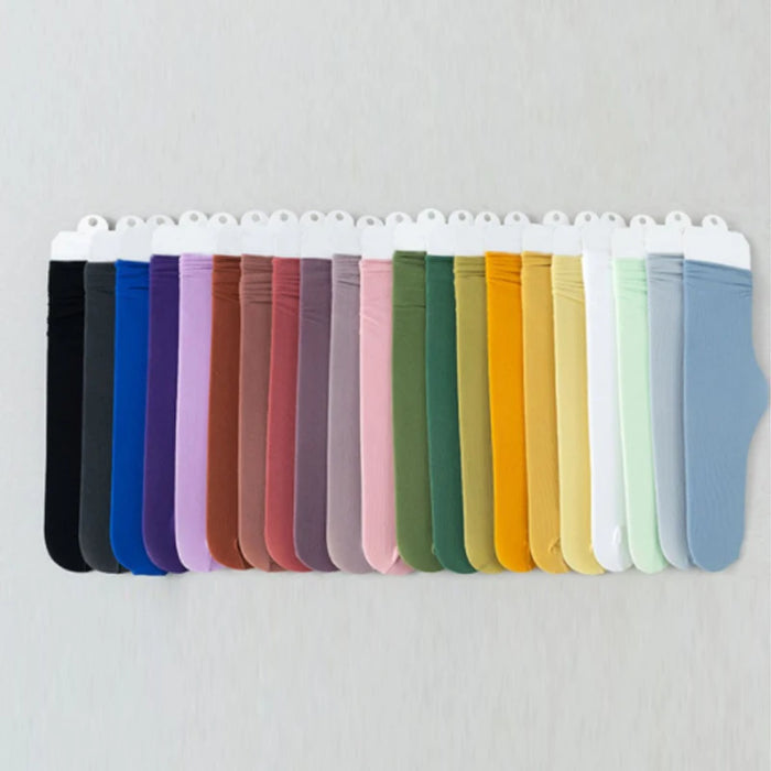 Ice Loose Calf Tube Sock Colorful Knee Nylon Socks