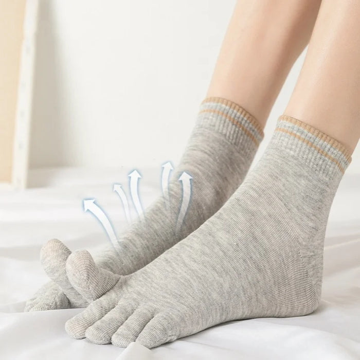 1/4/5 Pairs Women's Five Finger Cotton Socks