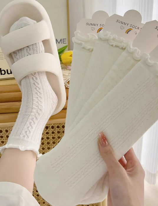 Lolita Women Hollow Out Breathable Mesh Lace Socks