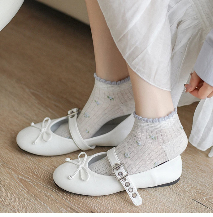 Frilly Girls Ankle Socks Casual Comfortable Mesh