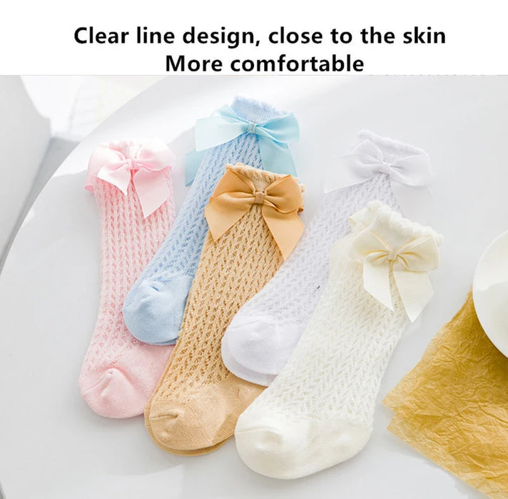 3Pairs/Lot Summer Baby Girls Bow Summer Socks