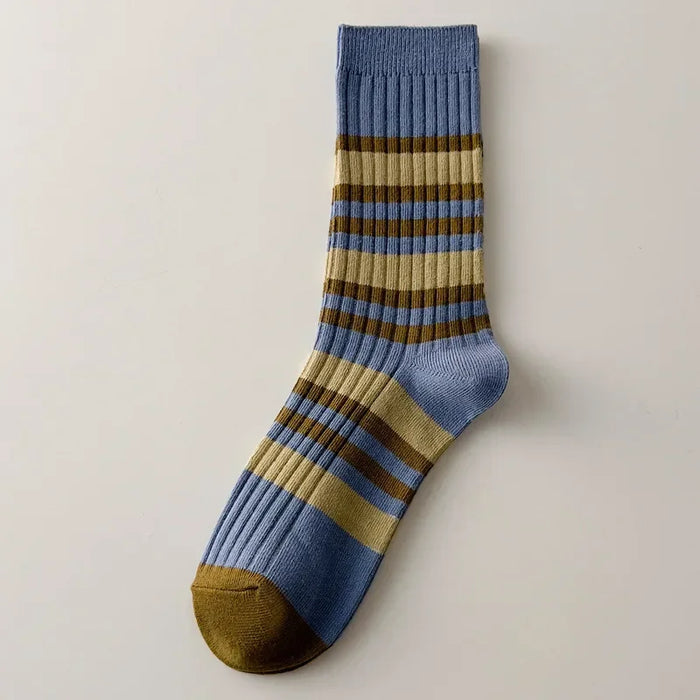 High Quality Cotton Knitting Women Socks Multicolor Striped