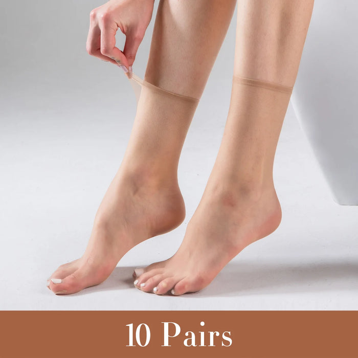 10/30/50 Pairs Solid Ultra-thin, Soft & Breathable Sheer Invisible Socks