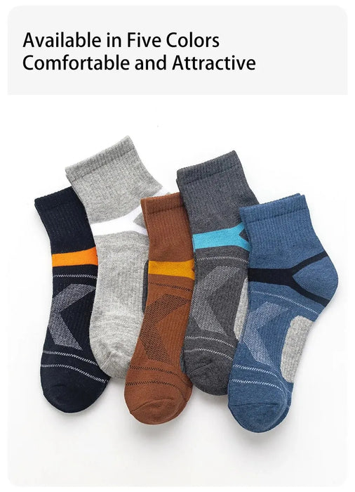 5 Pairs of  Outdoor Cycling Running Cotton Mid-calf Socks
