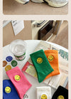 solid-color-medium-tube-socks-for-womens-fresh-smiling-face-pattern-simple-style-comfortable-breathable-girl-socks