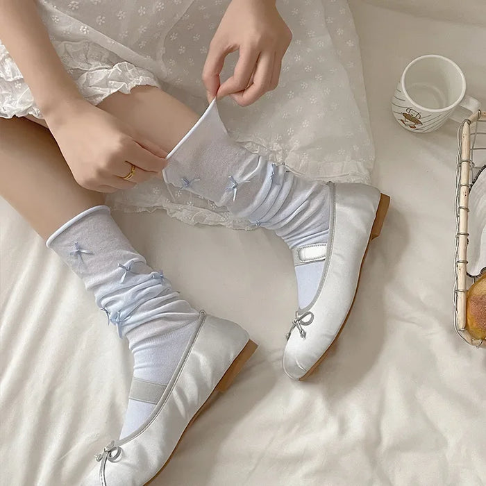 1/2 pairs  Japanese Style Bandage Bowknot Sock
