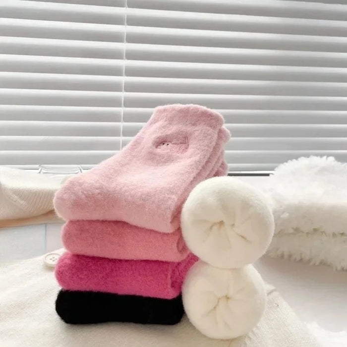 1/3P Cute Cat Mink Fleece Super Soft Socks for Women