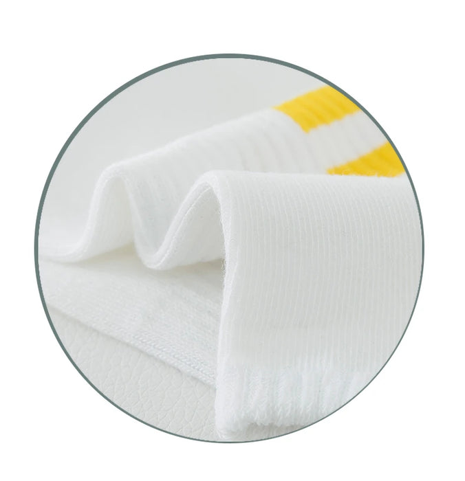 5 Pairs of White Cotton Socks for Men/women,  Trendy Boat Socks