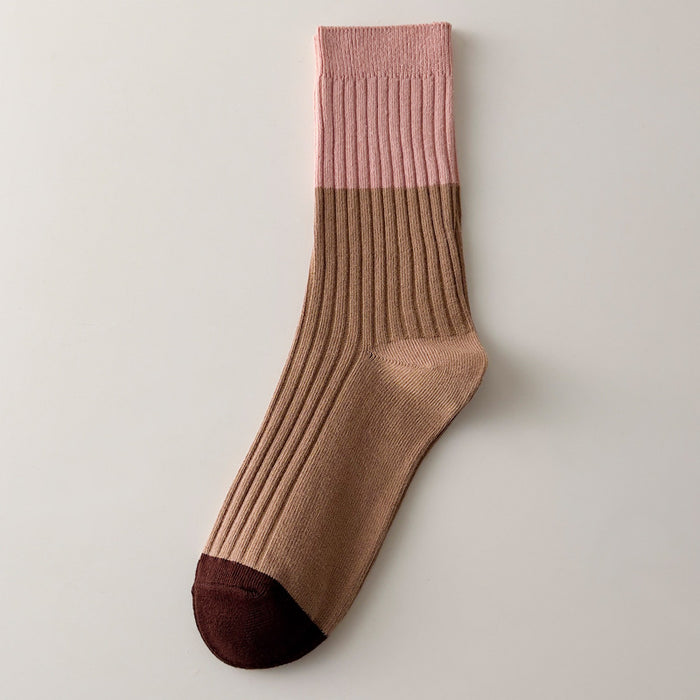 High Quality Cotton Knitting Women Socks Multicolor Striped