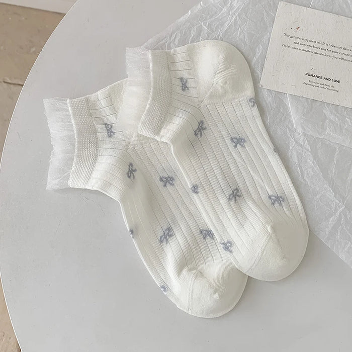 Frilly Girls Ankle Socks Casual Comfortable Mesh