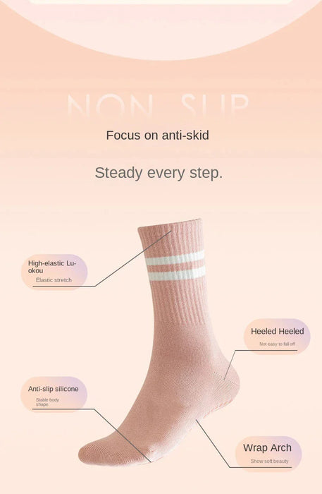 women-anti-skid-yoga-socks-grips-cotton-mid-tube-bottom-breathable-fitness-dance-barre-workout-pilates-socks-7-colors