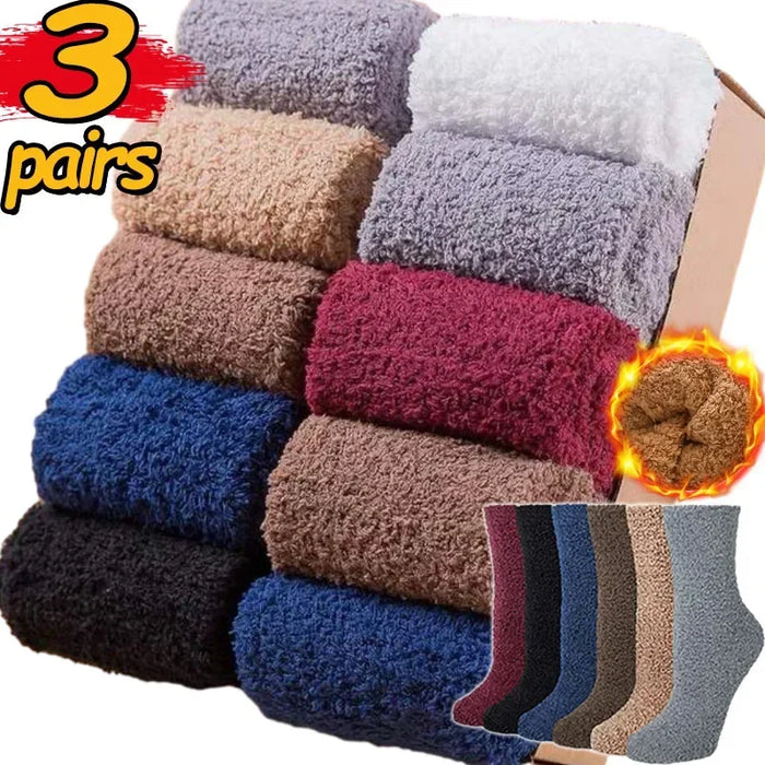1/3pairs Men Coral Fleece Socks
