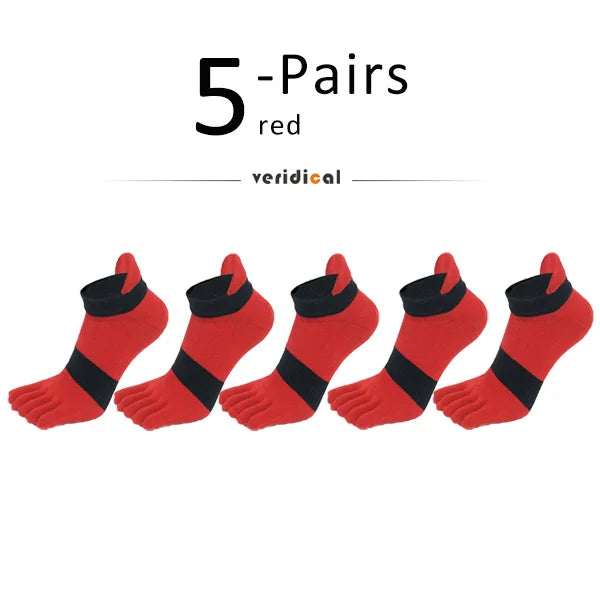5 Pairs Five Finger Ankle Sport Socks