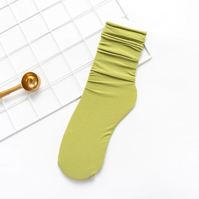 Ice Loose Calf Tube Sock Colorful Knee Nylon Socks