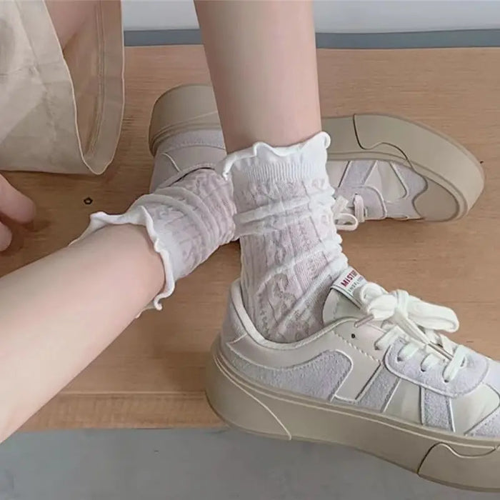 Lolita Women Hollow Out Breathable Mesh Lace Socks
